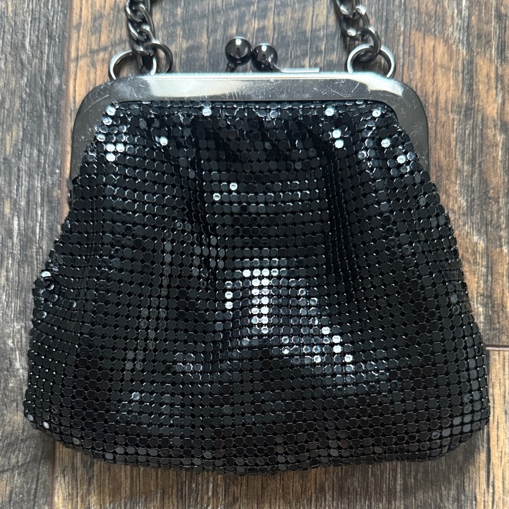 Express Black Sequin Chain Clutch